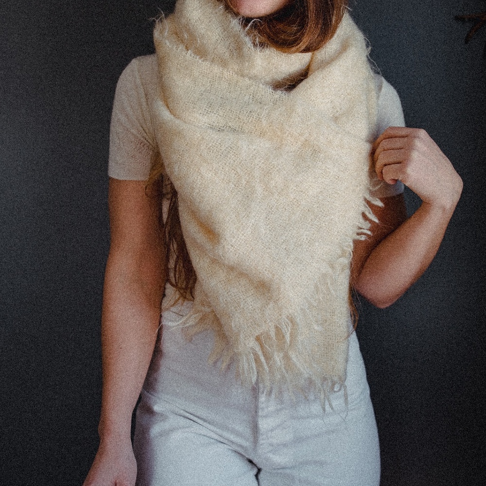 Vintage Scottish Mohair Blanket/Scarf